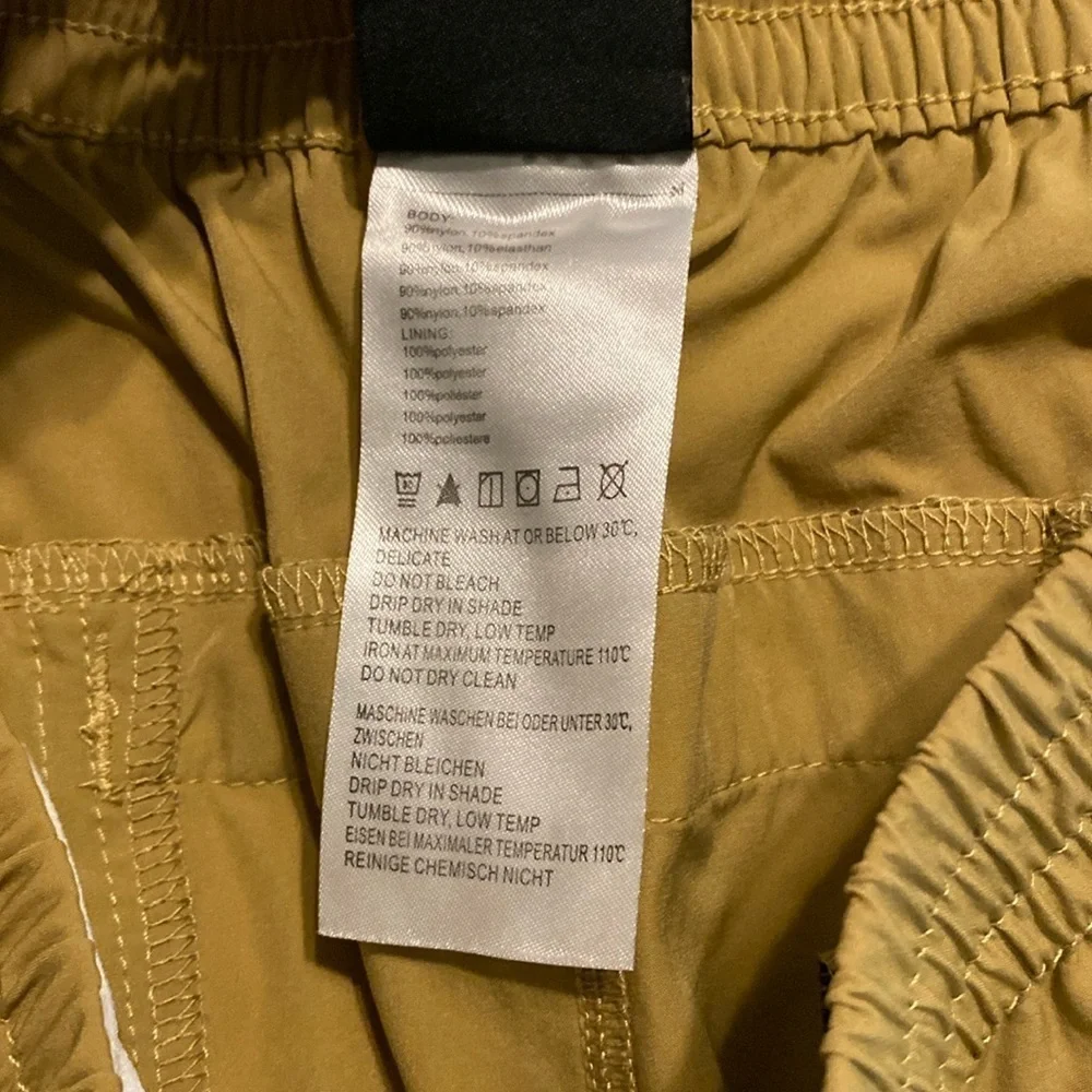 Baleaf Quick Dry Hiking Athletic Shorts Khaki Tan Mustard Drawstring Waist XL